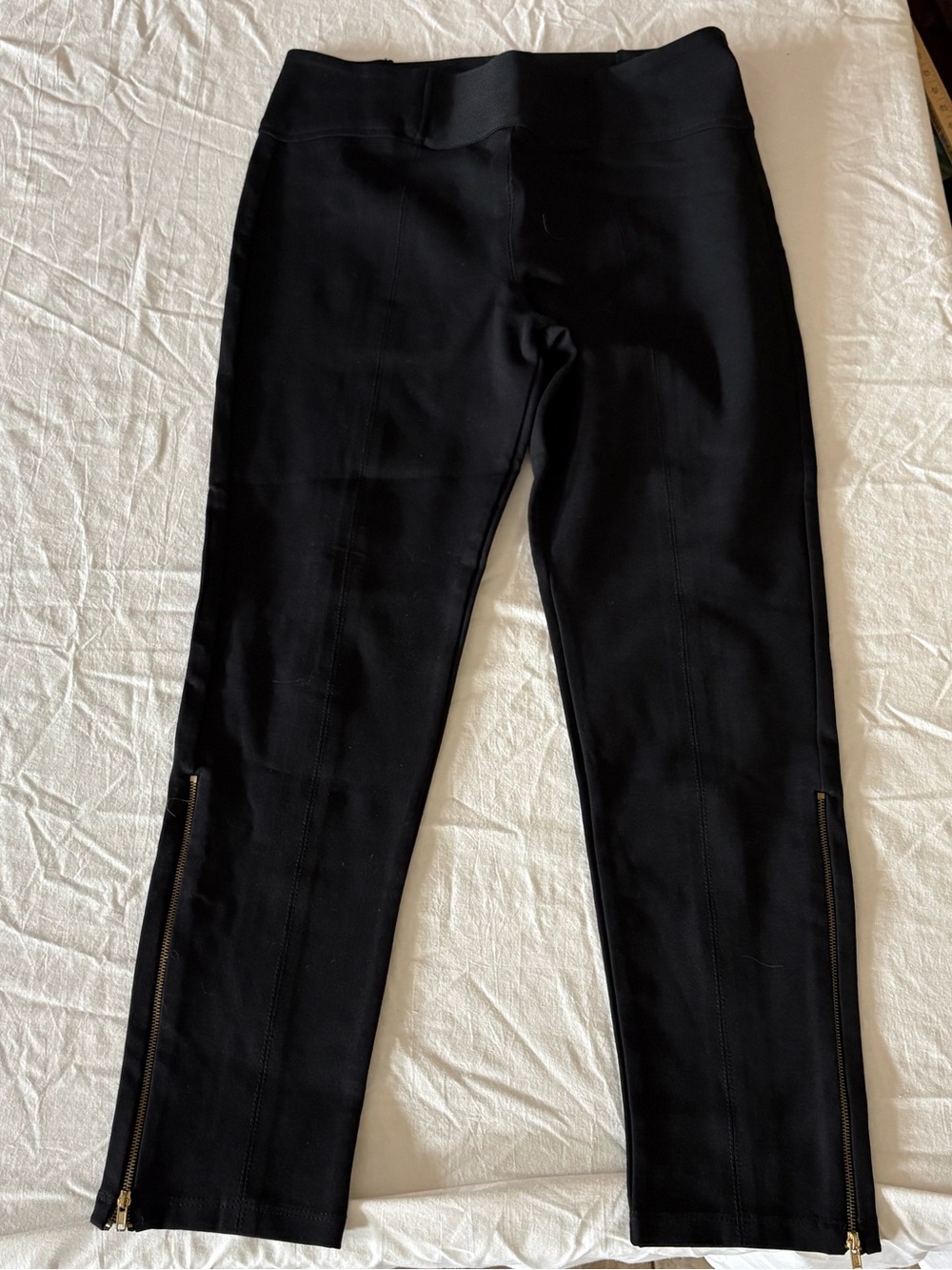 Women’s Active USA Black Slim Stretch Pants with Ankle Zippers